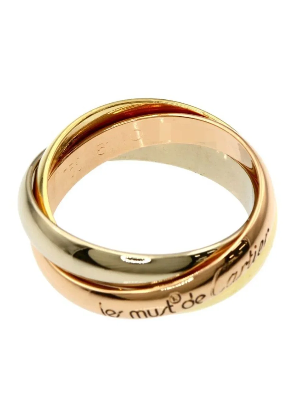Cartier Trinity 51 Ring 18k Yellow Gold 18k Pink White